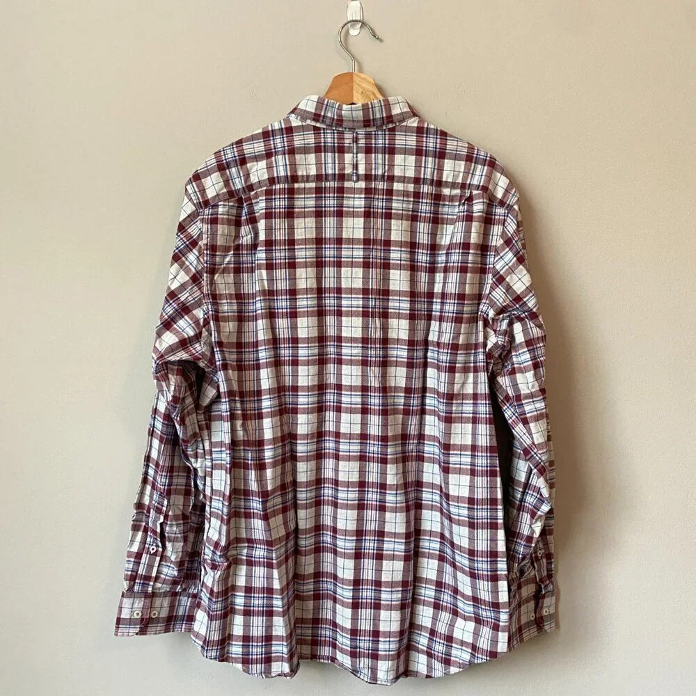 Banana Republic Men's XL Luxe Flannel Slim Plaid Long Sleeve Button Down Shirt - Picture 2 of 16